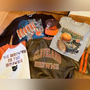 Vintage Cleveland Browns Municipal Stadium Era NFL Merchandise Lot Adult M-XL